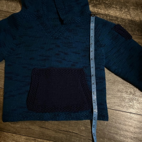 Knitted hoodie sweater with kangaroo pocket blue size 3 years - Picture 10 of 12